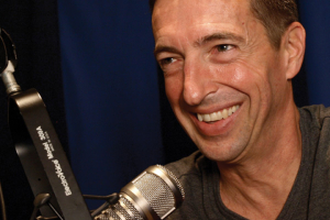 Ron Reagan Jr. during the recording of his radio show on Air America. Photo: HuffingtonPost <br/>
