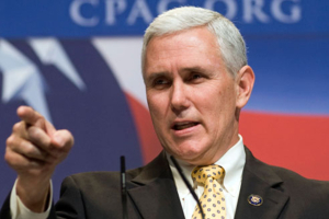 Indiana Governor Mike Pence is public enemy number one today as he stands up for the rights of small business owners against political agendas. Photo: Associated Press <br/>