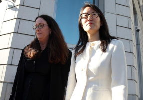 Ellen Pao, right, leaves the courthouse with attorney Therese Lawless after the jury ruled against Pao in a sexual-discrimination suit against storied venture capital firm Kleiner Perkins. Justin Sullivan/Getty Images <br/>
