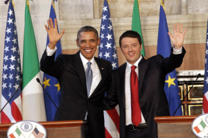 President Barack Obama and Prime Minister Matteo Renzi of Italy following a press conference in the East Room of the White House, April 17, 2015 <br/>Reuters