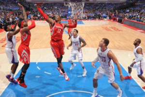 Houston vs Clippers in Game 6 action. <br/>NBA.com