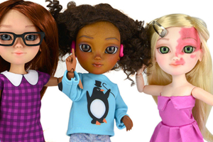 Makies' customized dolls come with birthmarks, hearing aids, and walking aids. <br/>Makies.com