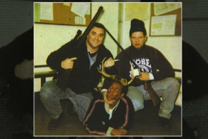 Former CPD officers Timothy McDermott and Jerome Finnigan, are shown armed with rifles and kneeling over an unidentified African-American drug suspect who they positioned to resemble hunters' bounty.  <br/>WLS