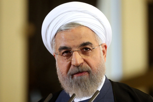 Iranian President Hassan Rouhani speaks in a news briefing at the Saadabad palace in Tehran, Iran, on April 3, 2015.<br />
(Photo: Ebrahim Noroozi, AP) <br/>