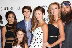 'Duck Dynasty' stars Willie and Korie Robertson and their children.  <br/>Getty Images