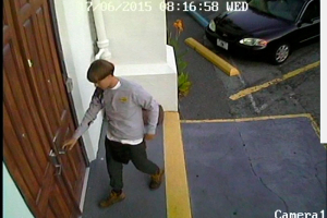 A suspect which police are searching for in connection with the shooting of several people at a church in Charleston, South Carolina is seen in a still image from CCTV footage released by the Charleston Police Department June 18, 2015. A white gunman was still at large after killing nine people during a prayer service at an historic African-American church in Charleston, South Carolina, the city's police chief said on Thursday, describing the attack as a hate crime. REUTERS/Charleston Police Department/Handout via Reuters  <br/>