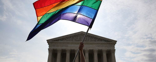 The Supreme Court ruled 5-4 Friday in Obergefell v. Hodges that state-level gay marriage bans are unconstitutional, concluding that 14th Amendment requires a state to issue marriage licenses to same-sex couples.<br />
 <br/>Getty Images