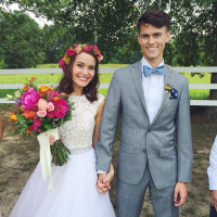 John Luke Robertson and Mary Kate McEacharn pictured on their wedding day. <br/>Instagram/marykaterob
