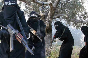 A brigade of women enforce Sharia law in the Islamic State stronghold of Raqqa. Reuters <br/>