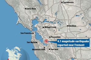 The San Francisco Bay Area was hit by a 4.1 magnitude quake early Tuesday morning. <br/>Daily Mail