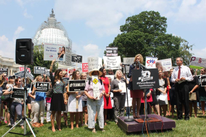 U.S. Congressman Marsha Blackburn speaks at a #WomenBetrayed rally on July 28, 2015. <br/>Facebook/ Marsha Blackburn
