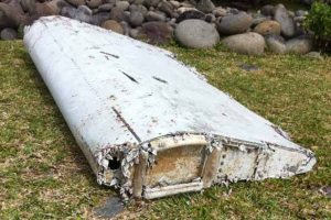 A piece of plane debris washed up on an island in the Indian Ocean. (Yannick Pitou - La Reunion) <br/>