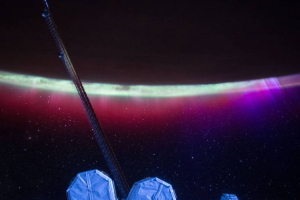 A view of the aurora from space. <br/>NASA