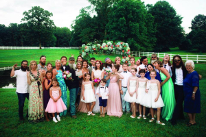 The Robertson family pictured at John Luke and Mary Kate's wedding. Duck Dynasty on A&E/Facebook <br/>