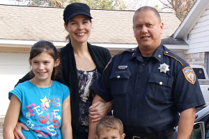 Deputy Darren Goforth pictured with his wife and two children. Goforth was shot and killed on Friday night by 47-year-old Shannon Miles. <br/>Courtesy of Kathleen Goforth