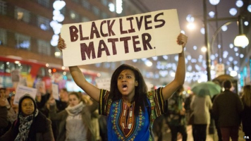 The Black Lives Matter movement campaigns against what it calls police brutality in the United States against African-Americans <br/>AP photo