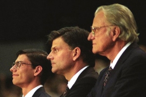 From left to right: Will Graham, Franklin Graham, Billy Graham <br/>(Photo: Billy Graham Evangelistic Association / File)