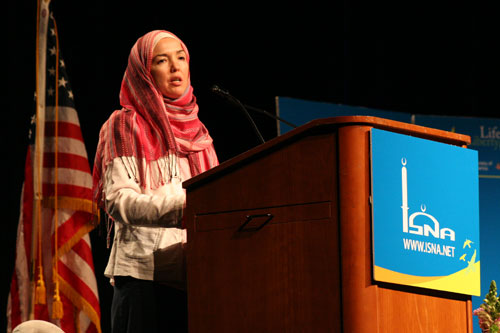 Dr. Ingrid Mattson, president of the Islamic Society of North America, speaks at the 46th annual Islamic Society of North America (ISNA) convention in Washington, D.C. on Saturday, July 4, 2009. <br/>(Photo: The Christian Post)