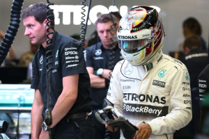 Mercedes' Lewis Hamilton during practice. Action Images / Hoch Zwei. <br/>