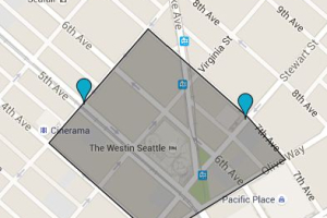 These Seattle streets will be closed when the President of China visits. <br/>King 5/Google Maps