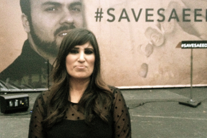 Naghmeh Abedini, wife of Pastor Saeed Abedini, at the prayer vigil in Washington marking the second anniversary of his imprisonment in Iran.  <br/>Kelsey Harkness/The Daily Signal