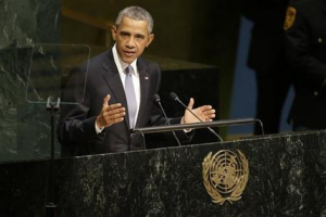 President Obama addresses UN Assembly. <br/>The Independent