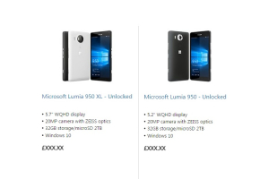 Microsoft itself leaked the unannounced Lumia 950 and Lumia 950 XL flagships in its official web store.  <br/>Microsoft Store UK via PhoneScoop