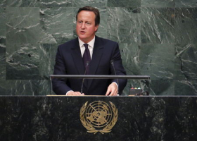 Britain's Prime Minister David Cameron addresses a plenary meeting of the United Nations Sustainable Development Summit 2015 at the United Nations headquarters in Manhattan, New York September 27, 2015.  <br/>REUTERS/Carlo Allegri