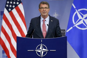 U.S. Defense Secretary Ash Carter addresses a news conference during a NATO defence ministers meeting at the Alliance headquarters in Brussels, Belgium October 8, 2015.  <br/>REUTERS/Francois Lenoir