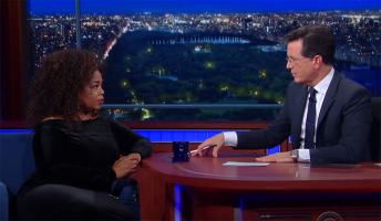 Oprah Winfrey joins Stephen Colbert on 