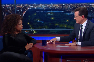 Oprah Winfrey joins Stephen Colbert on 