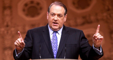 Republican presidential candidate Mike Huckabee speaks at CPAC in 2014.  <br/>Gage Skidmore, Creative Commons 