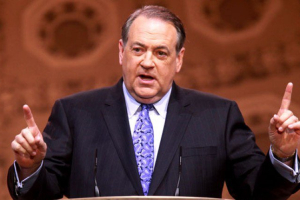 Republican presidential candidate Mike Huckabee speaks at CPAC in 2014.  <br/>Gage Skidmore, Creative Commons 