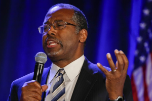  Dr. Ben Carson addresses the Republican National Committee luncheon. <br/>AP photo
