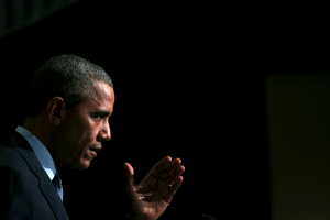 U.S. President Barack Obama in Newark, New Jersey, November 2, 2015.  <br/>Reuters