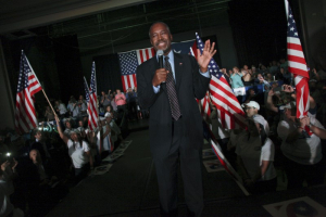 U.S. Republican presidential candidate Ben Carson gives a speech at a 'Building the New Puerto Rico' event in Fajardo, Puerto Rico, November 8, 2015. <br/>Reuters