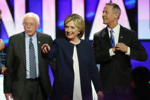 The three Democratic Candidates, to debate again on January 17, 2016. <br/>Getty Images