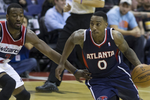 Jeff Teague did not participated in the Atlanta Hawks vs. Utah Jazz game on Sunday.  <br/>Flickr.com/keithallison