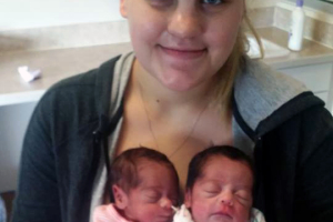Megan with her twins <br/>