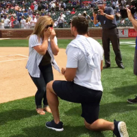 Andrew East proposed to Shawn Johnson in a football game.  <br/>Facebook/Shawn Johnson