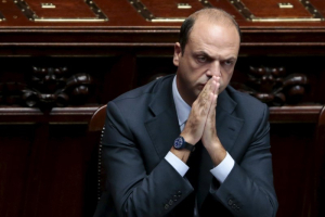 <br />
Italy's Interior Minister Angelino Alfano gestures during an address to the lower house of the Italian Parliament in Rome in this October 4, 2013 file photo. <br/>Reuters