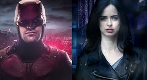 Daredevil and Jessica Jones. <br/>Comic Book/Marvel