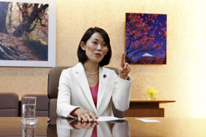 Japan's Environment Minister Tamayo Marukawa speaks during an interview at her ministry in Tokyo, November 24, 2015.  <br/>Reuters