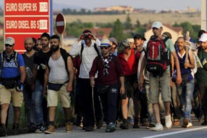 Syrian Immigrants walk to Serbian border <br/>Reuters