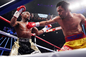 Pacquiao vs Floyd Mayweather <br/>Facebook/Top Rank Manny Pacquiao Fan Page