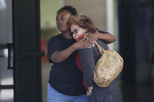 Two women embrace at a community center in San Bernardino, California, on Wednesday. A team of chaplains from the Billy Graham Rapid Response Team are ministering to family members of victims after Wednesday's mass shooting. <br/>Billy Graham Evangelistic Association 
