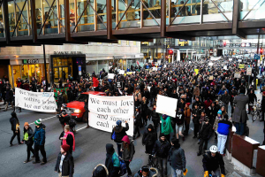 File picture of members of the group Black Lives Matter marching to city hall during a protest in Minneapolis, Minnesota November 24, 2015.  <br/>Reuters