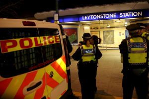 Police officers investigate a crime scene at Leytonstone underground station in east London, Britain December 6, 2015.  <br/>Reuters