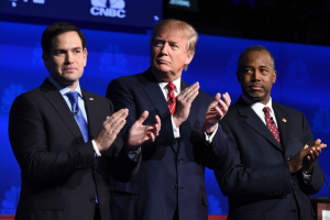 Marco Rubio, Donald Trump, and Ben Carson. <br/>Getty Images