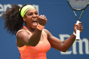 Sep 11, 2015; New York, NY, USA; Serena Williams of the USA celebrates a winner against Roberta Vinci of Italy in the 3rd set on day twelve of the 2015 U.S. Open tennis tournament at USTA Billie Jean King National Tennis Center.  <br/> Robert Deutsch-USA TODAY Sports